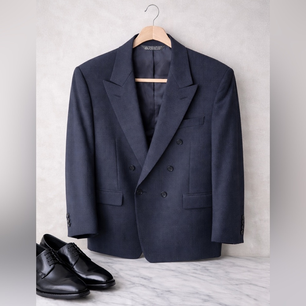Christian Dior Monsieur 100% Wool Navy Blazer Jacket, 46R